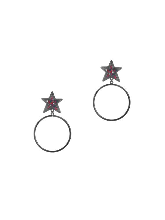 grey metal drop earring - 17041401 -  Zoom Image - 0