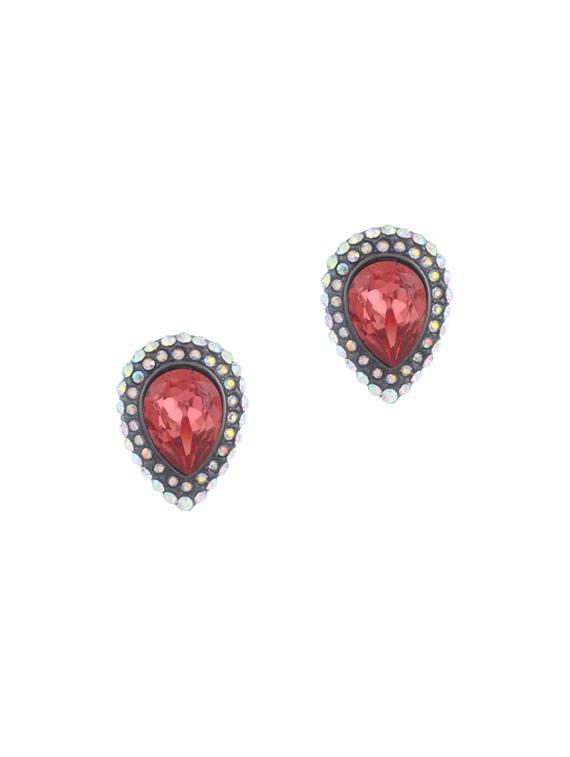 red metal studs earring - 17041412 -  Zoom Image - 0