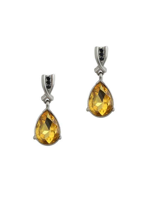yellow metal drop earring - 17041423 - Zoom Image - 0