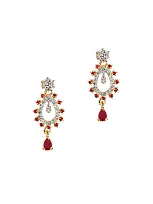 gold metal drop earring - 17041468 - Standard Image - 0