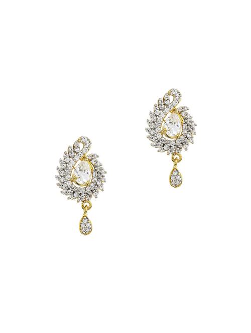 gold metal drop earring - 17041471 - Standard Image - 0