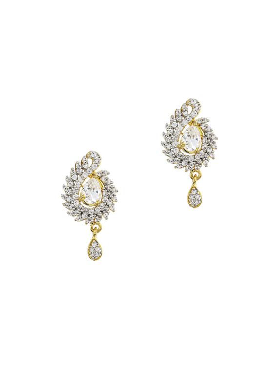 gold metal drop earring - 17041471 - Zoom Image - 0