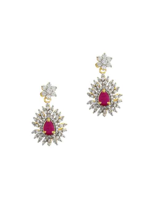 gold metal drop earring - 17041478 - Standard Image - 0