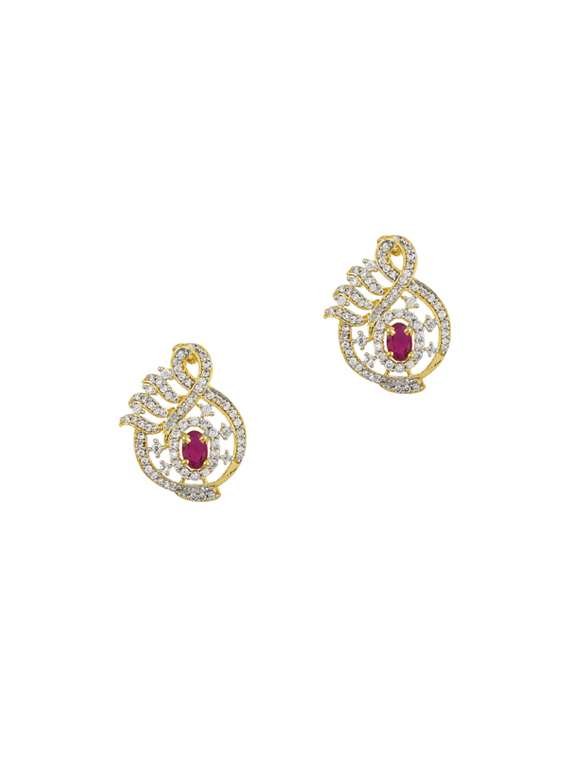 gold metal studs earring - 17041480 - Zoom Image - 0