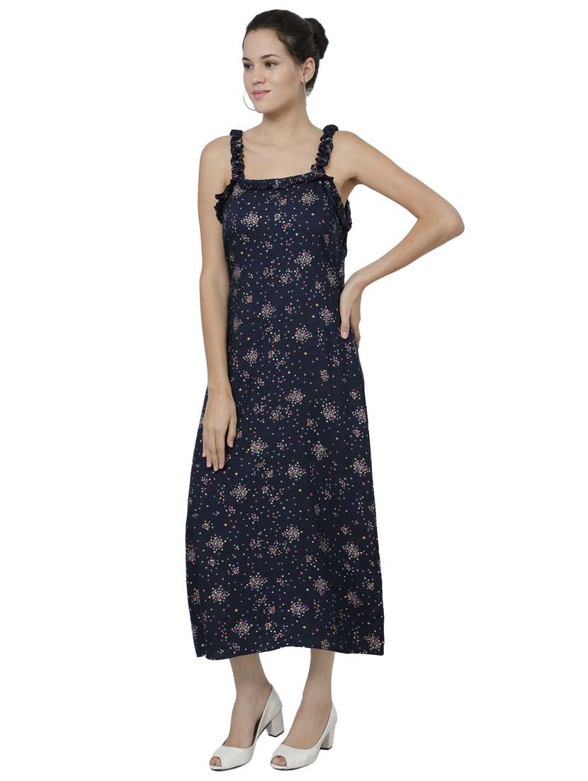 square neck printed maxi dress  - 17059280 -  Standard Image - 1
