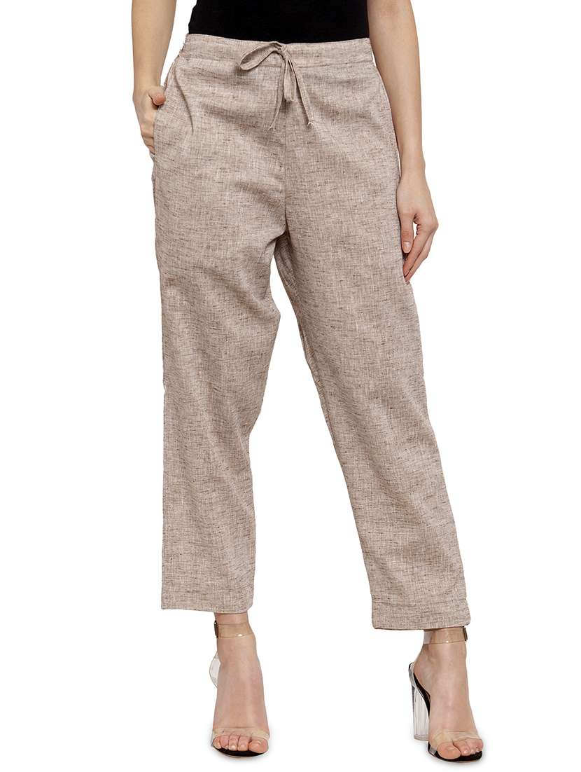 women solid wide leg trouser