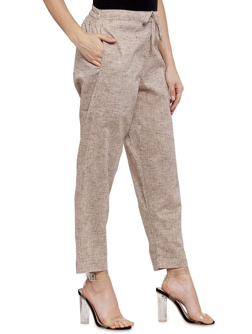 women solid wide leg trouser - 17060629 - Standard Image - 1