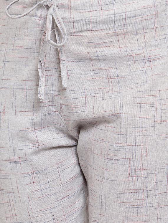 self design flat front cigarette pants - 17060636 - Standard Image - 4