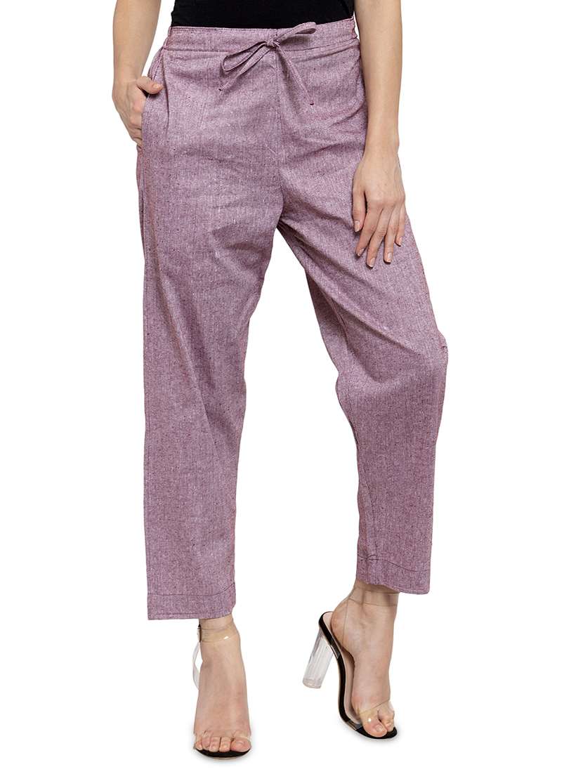 tie front ankle length trouser 