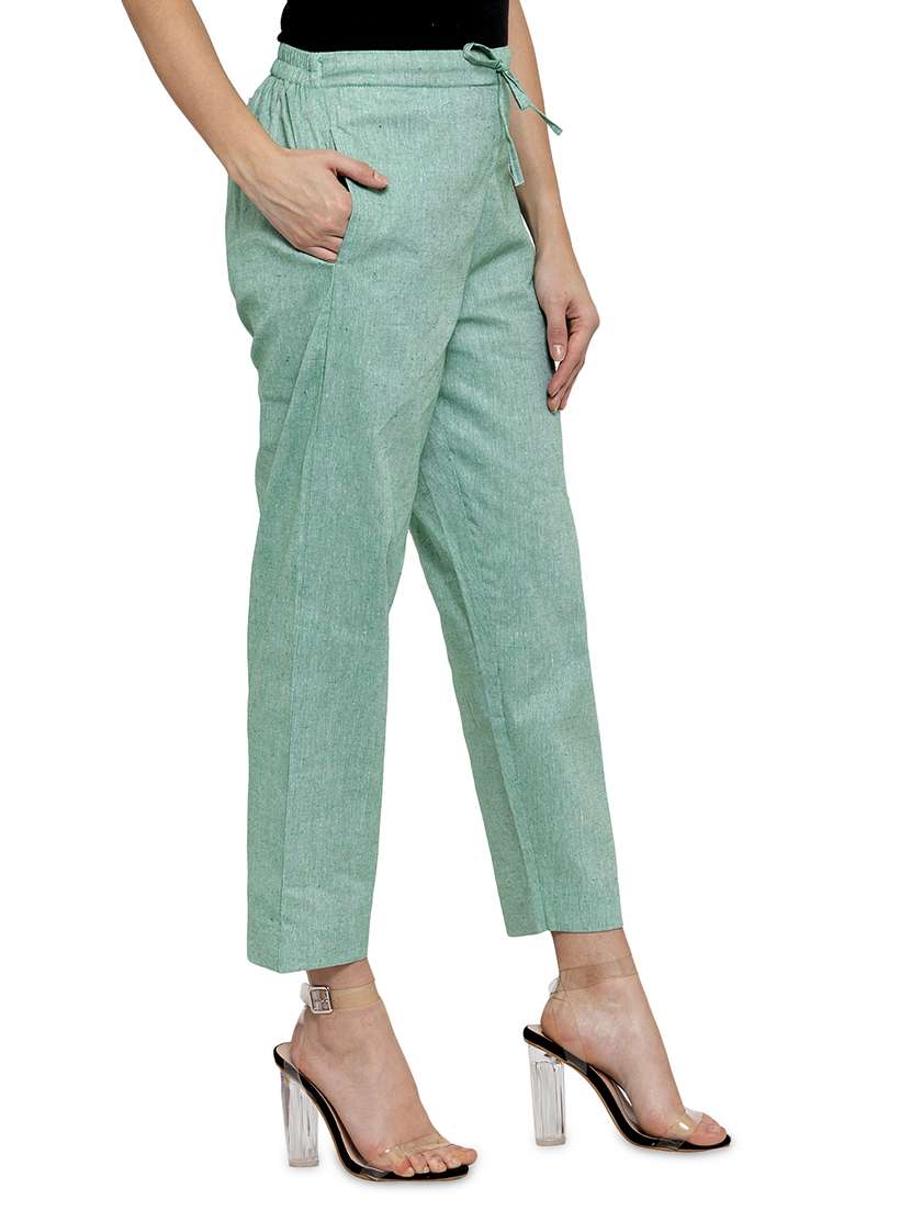 solid flat front cigarette pants - 17060642 - Standard Image - 1