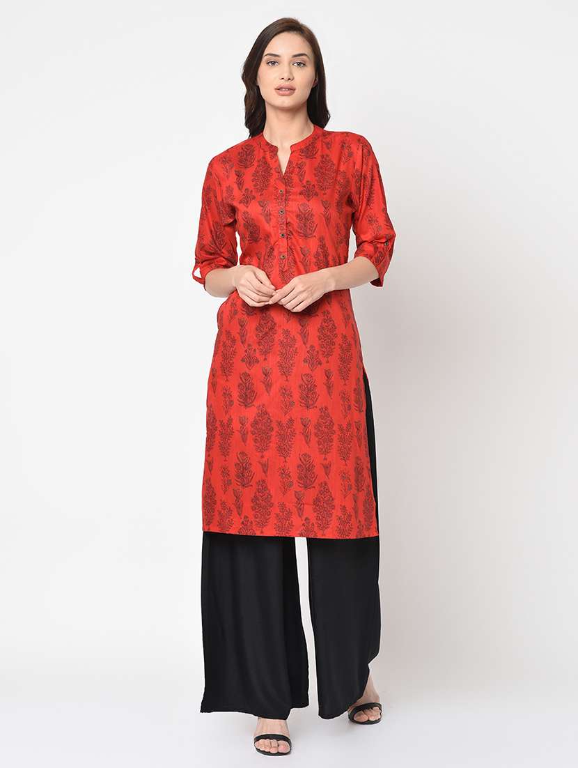 printed straight kurta