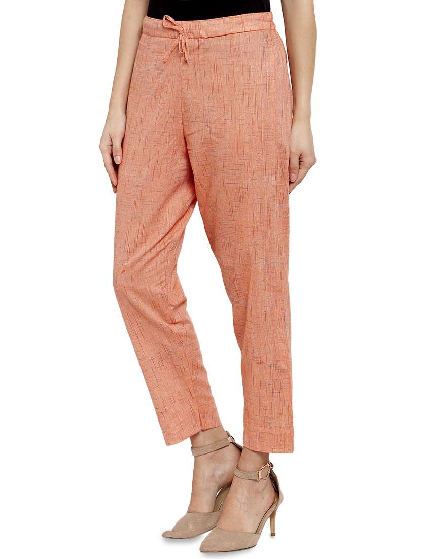 women self design calf length tailored pants - 17060968 -  Standard Image - 1