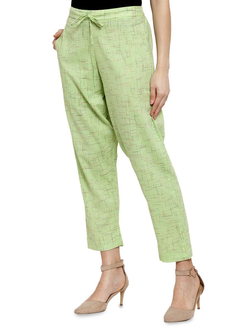 women self design calf length tailored pants - 17060972 -  Standard Image - 1