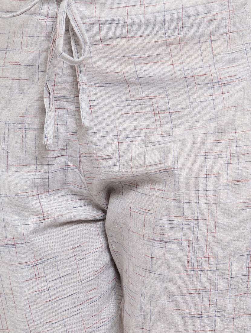 women self design calf length tailored pants - 17060973 - Standard Image - 4