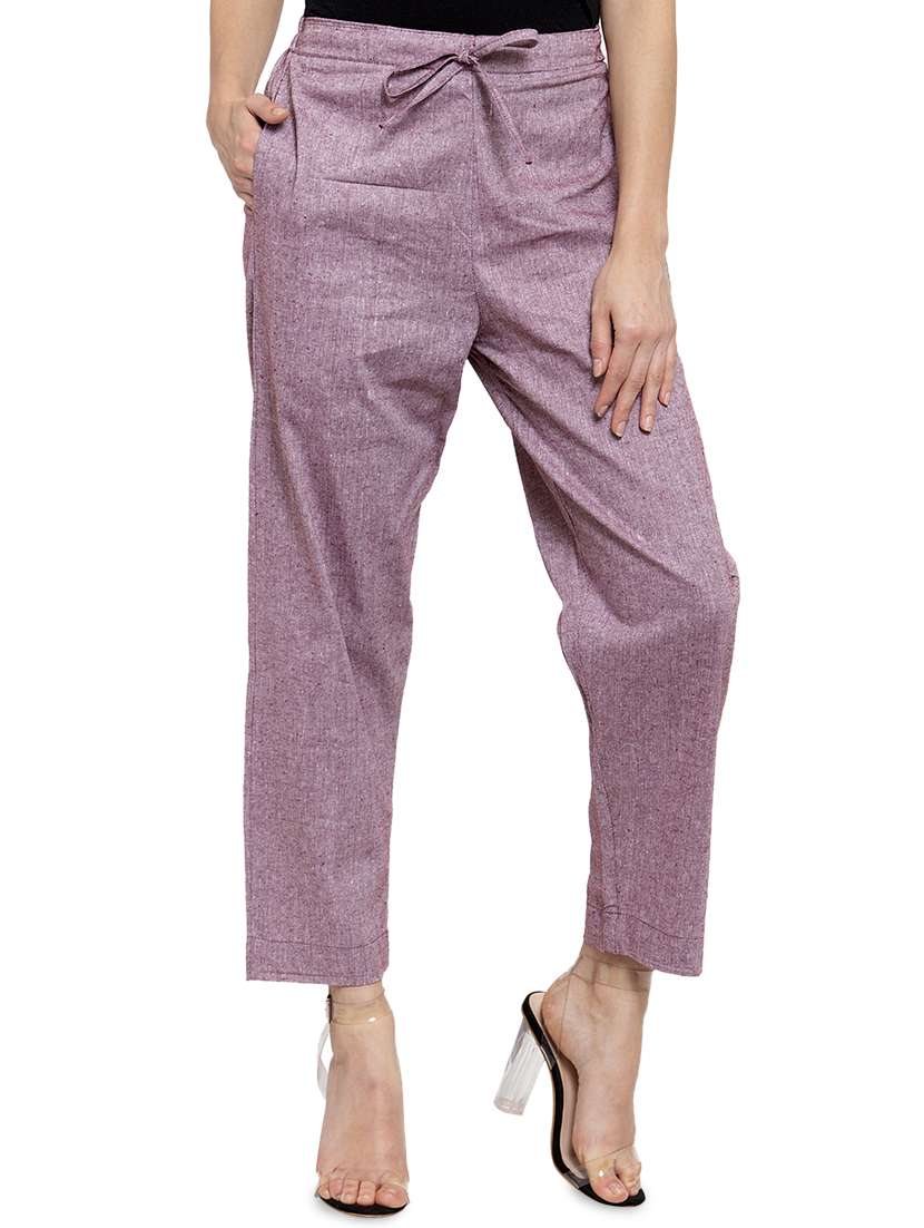 drawstring waist flat front trouser 