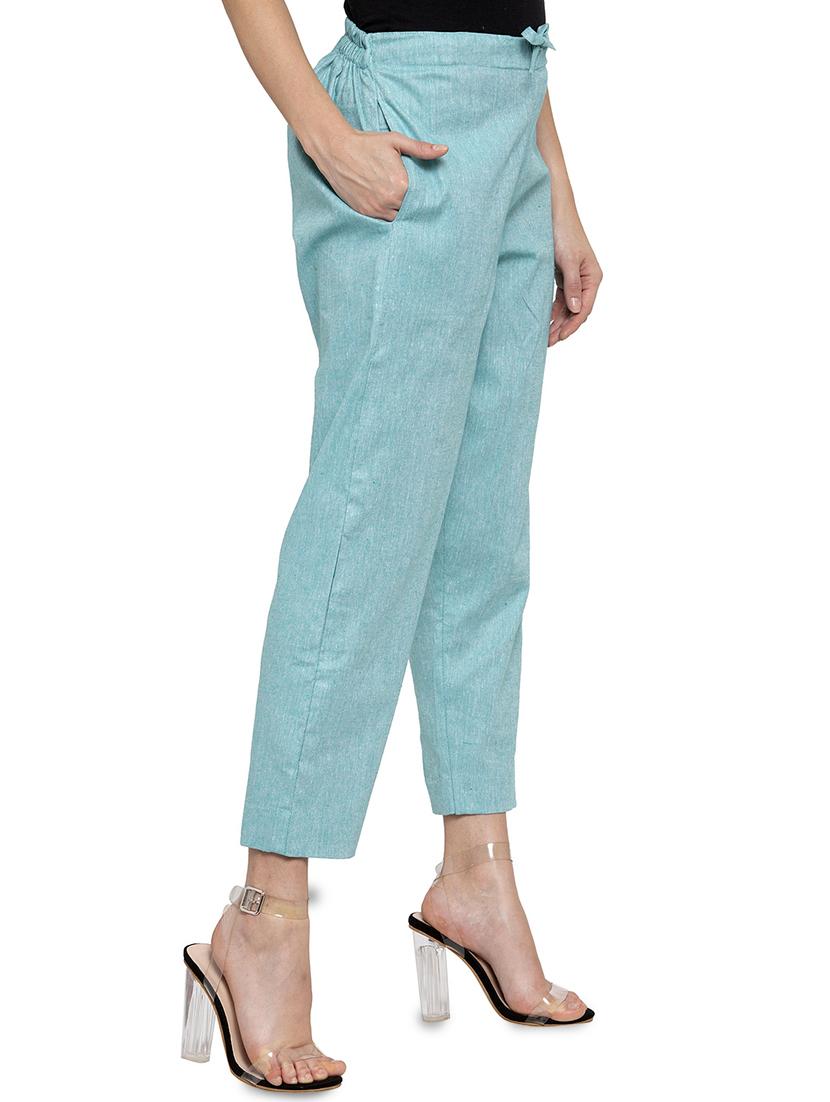 drawstring waist flat front trouser - 17060980 - Standard Image - 1