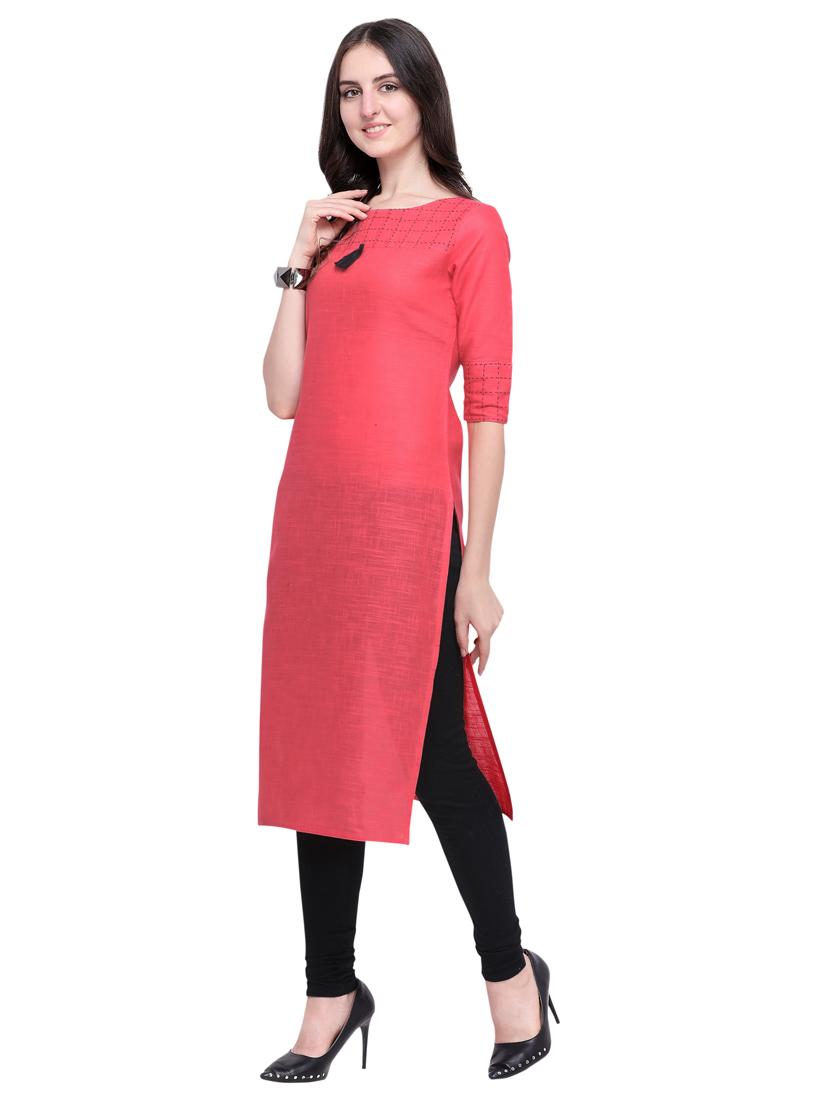 solid straight kurta - 17061403 - Standard Image - 1