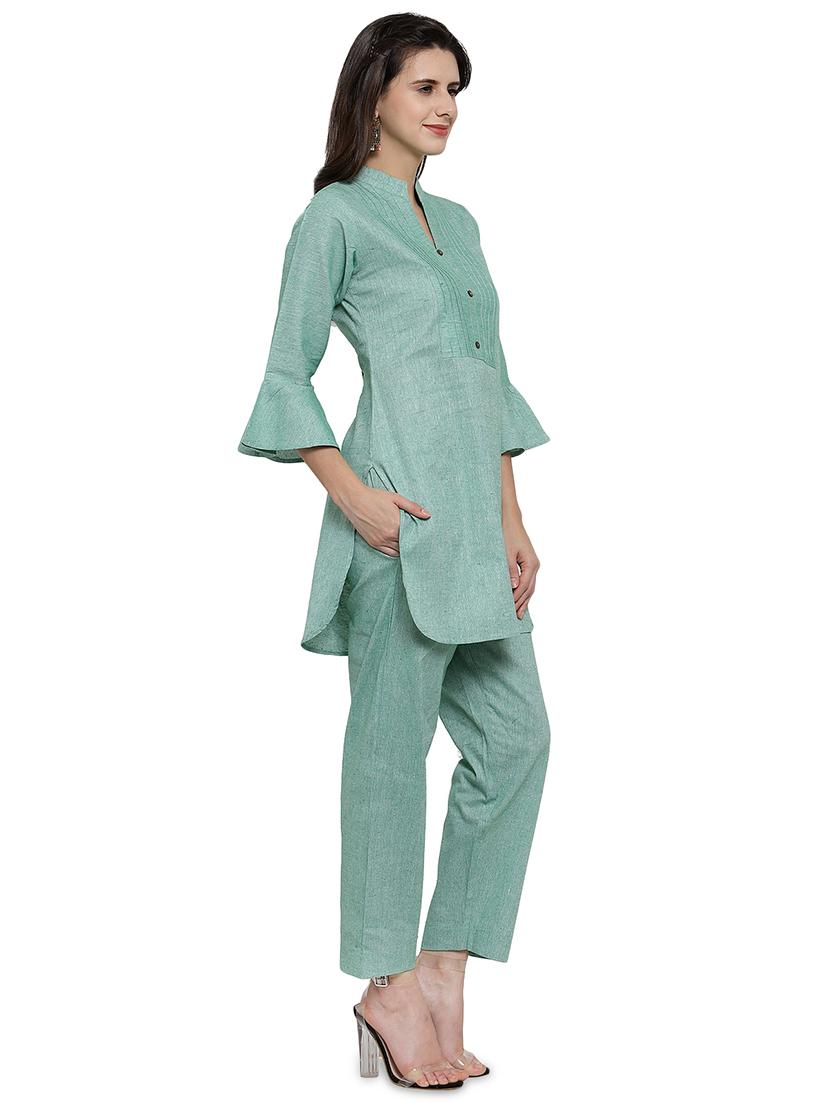 women three quarter sleeve ethnic co-ord set - 17062096 - Standard Image - 1
