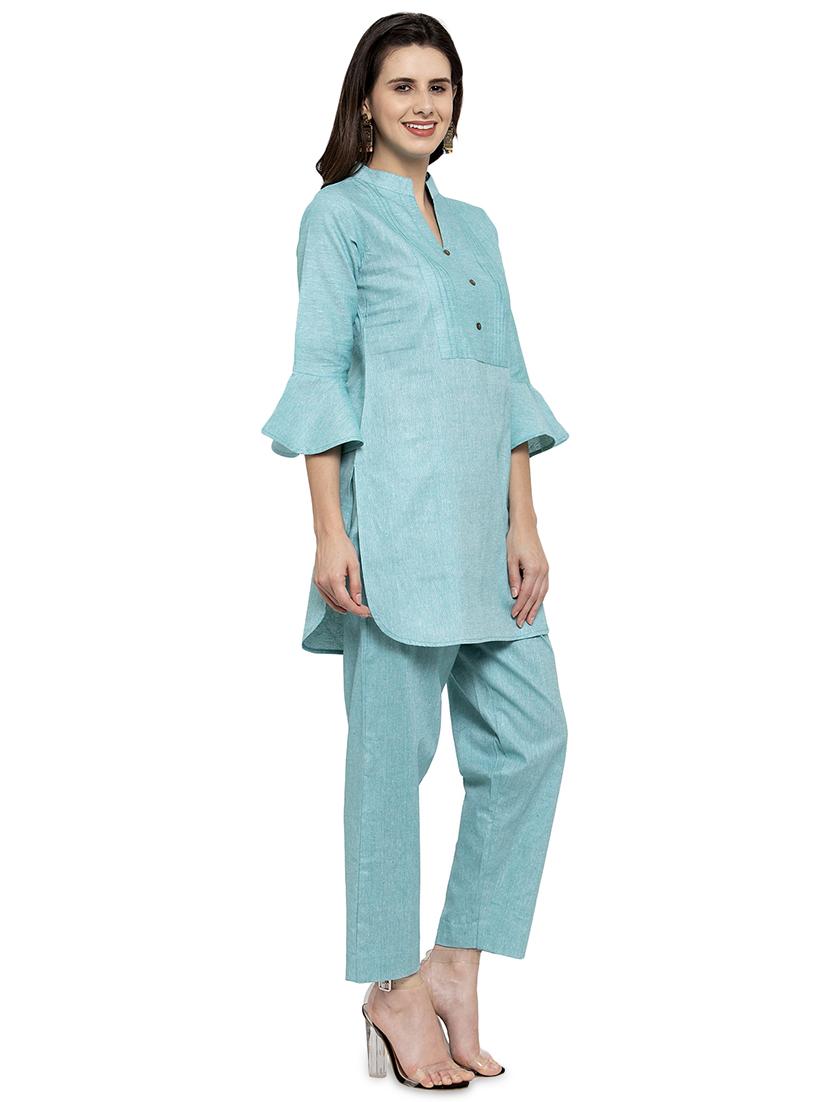 solid kurta pant set - 17062097 -  Standard Image - 1