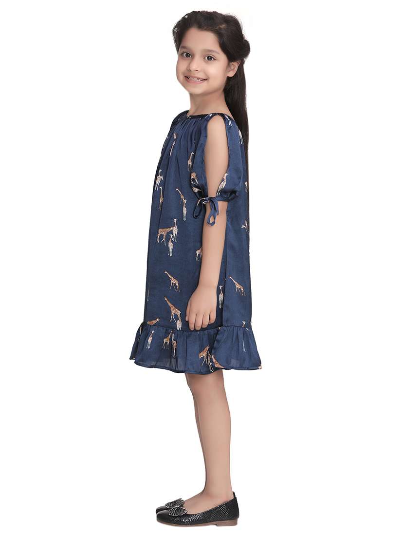 girls round neck short sleeves frock - 17063861 - Standard Image - 1
