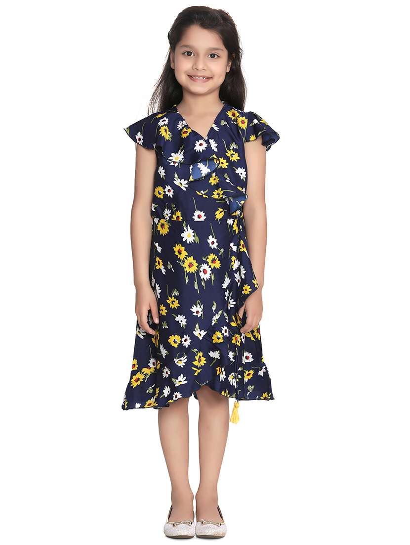 girls v neck sleeveless frock