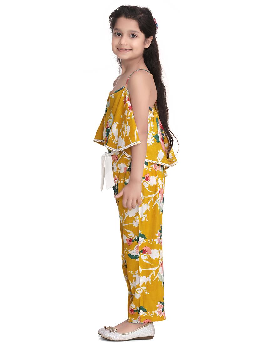 yellow rayon full length jumpsuit twin sets & jump suit - 17063874 - Standard Image - 1