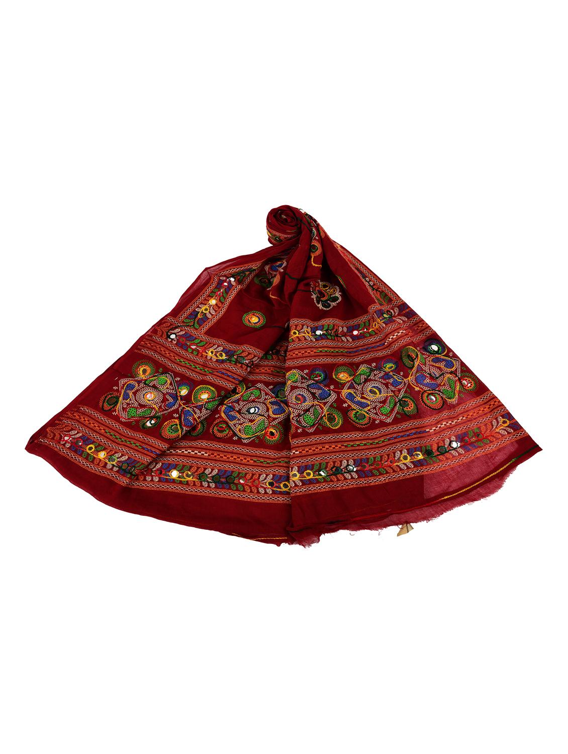 maroon cotton dupatta - 17064032 - Standard Image - 1