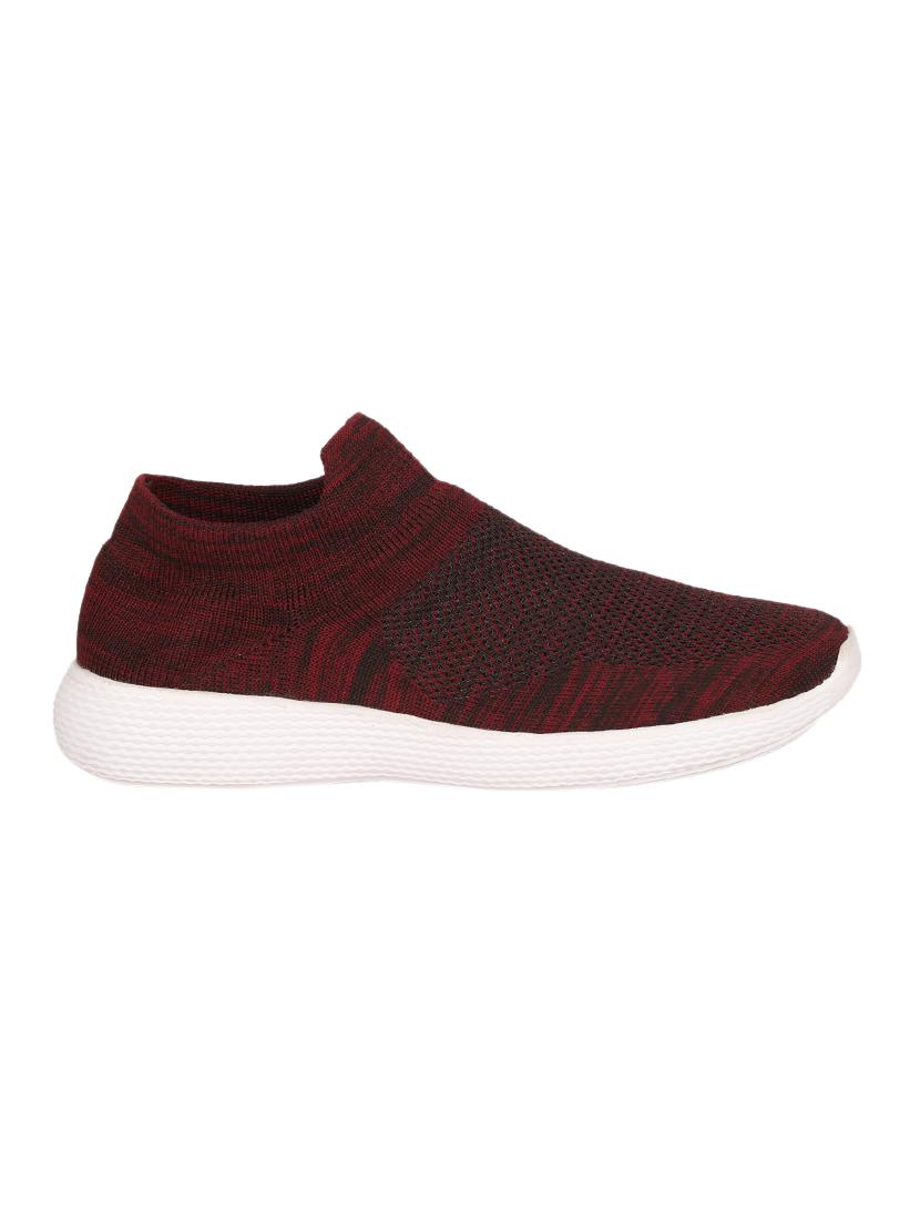 maroon slip on sport shoes - 17065797 - Standard Image - 1