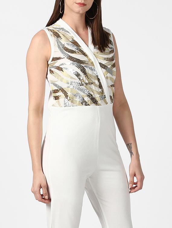 sequin detail full leg jumpsuit - 17067546 - Standard Image - 4