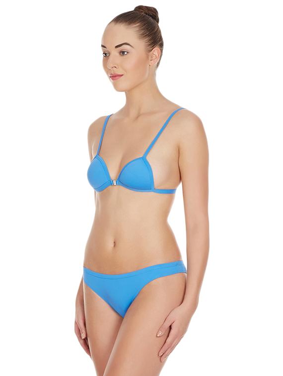 blue solid bras and panty set - 17068281 - Standard Image - 1
