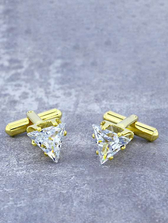 gold metal cufflinks