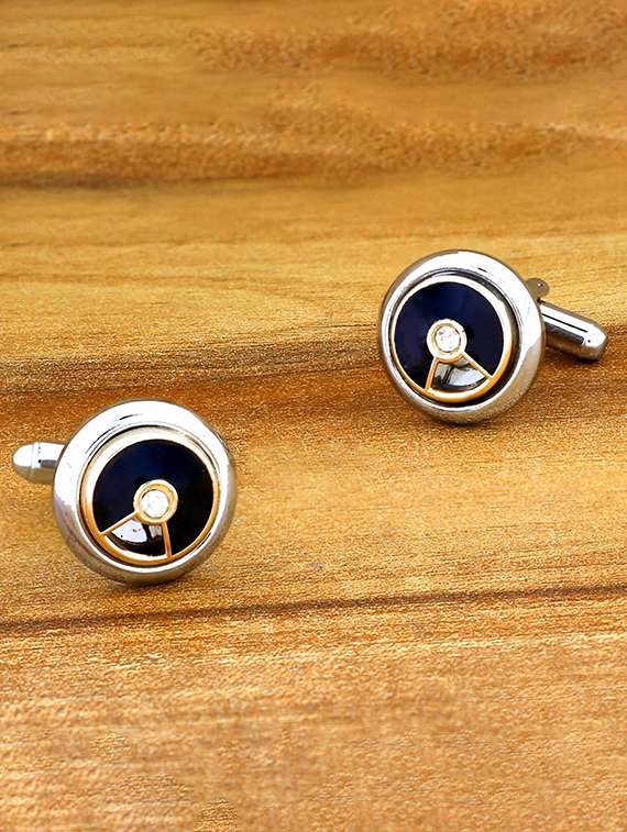 silver metal cufflinks