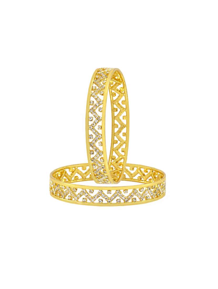 set of 2 gold tone brass bangles