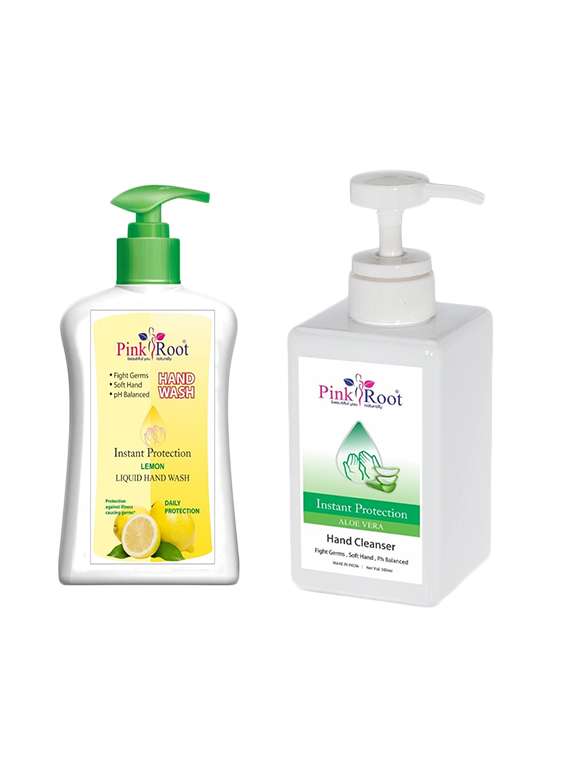 pink root lemon hand wash with hand cleanser 500ml