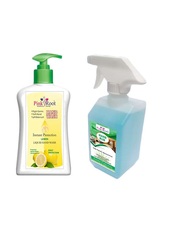 pink root lemon hand wash with hand rub 500ml