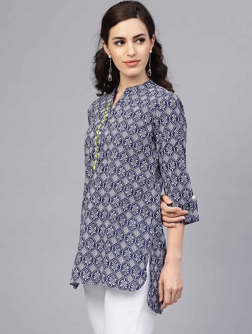 printed straight kurti - 17072277 - Standard Image - 1