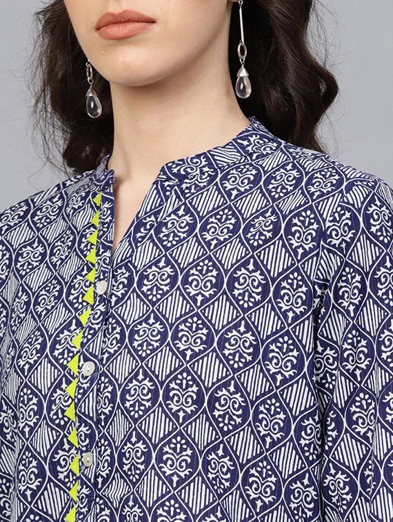 printed straight kurti - 17072277 - Standard Image - 4