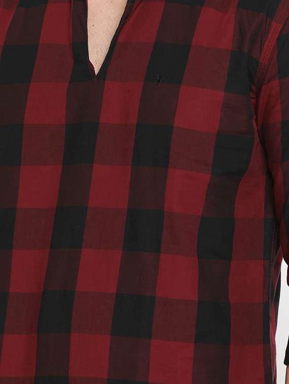neutral check short kurtas kurta - 17072905 - Standard Image - 4