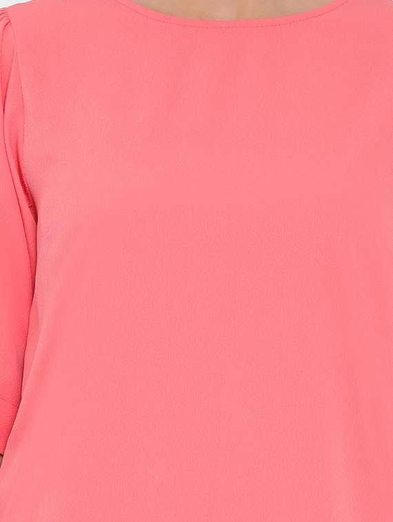 women's straight round neck top - 17074112 - Standard Image - 4