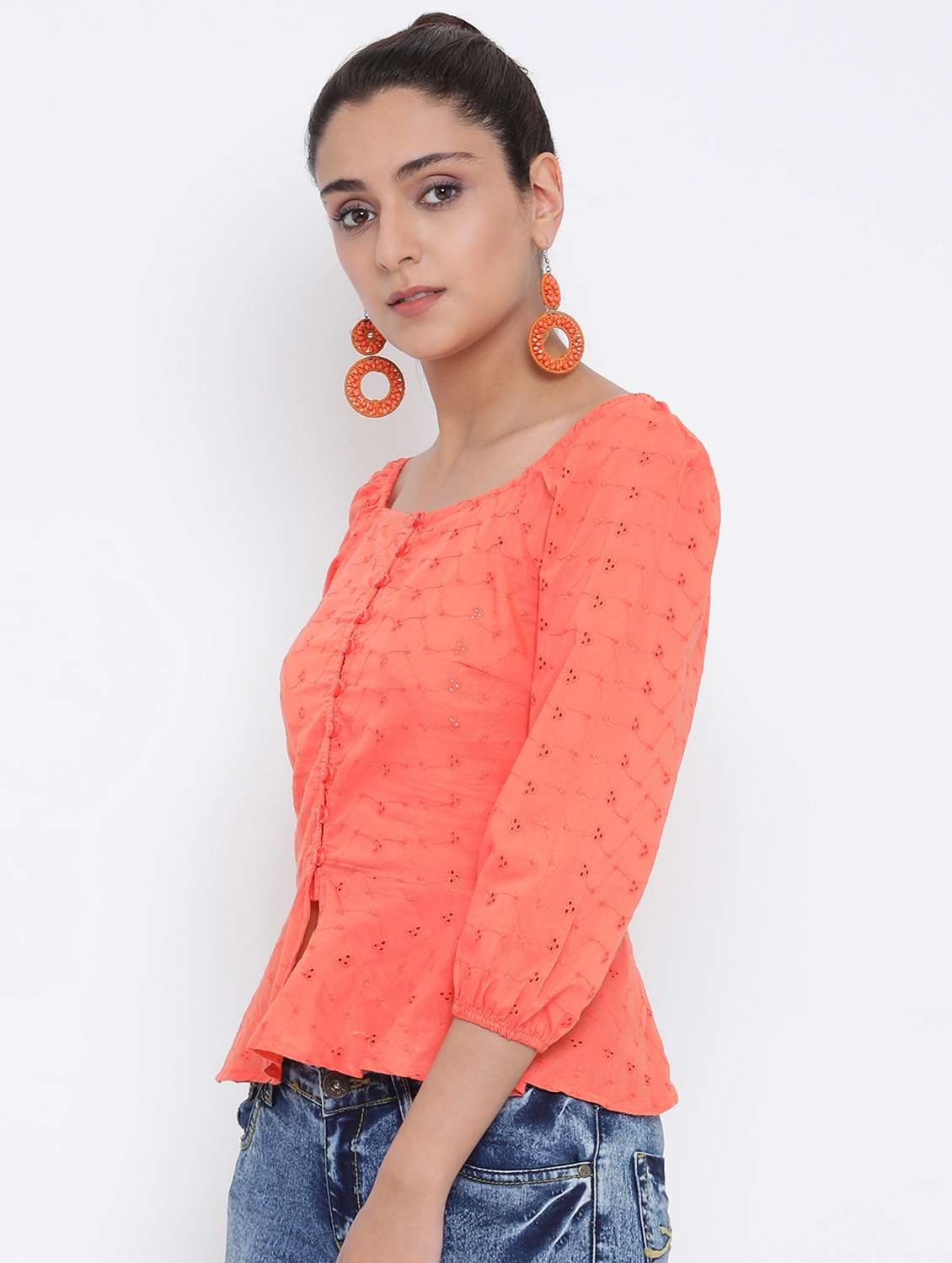 women's peplum boat neck top - 17074135 -  Standard Image - 1