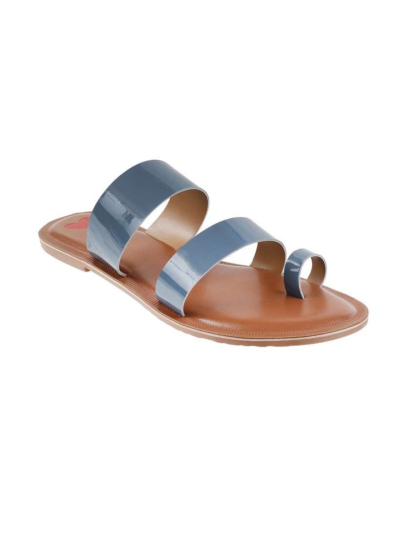 blue slip on sandal