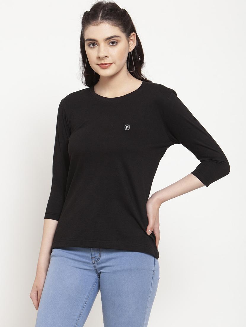 women's placement print round neck t-shirt - 17076903 - Standard Image - 1