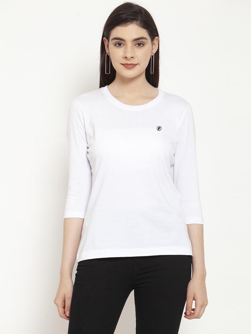 women's plain round neck t-shirt - 17076904 - Zoom Image - 0