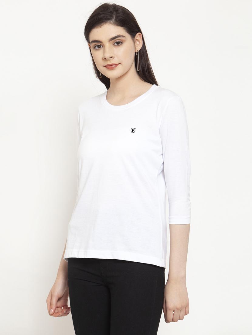 women's plain round neck t-shirt - 17076904 -  Standard Image - 1