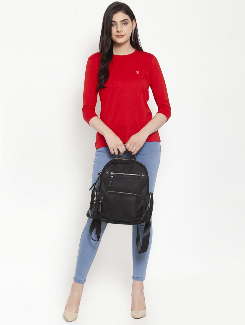 women's plain round neck t-shirt - 17076905 - Standard Image - 4