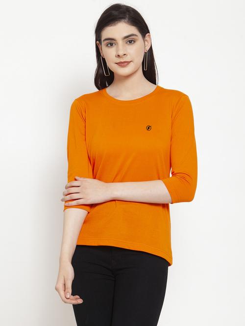 women's plain round neck t-shirt - 17076908 - Standard Image - 0