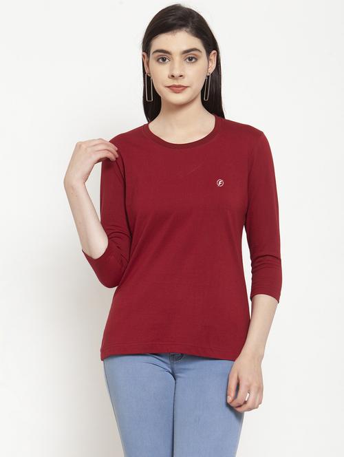women's placement print round neck t-shirt - 17076909 - Standard Image - 0