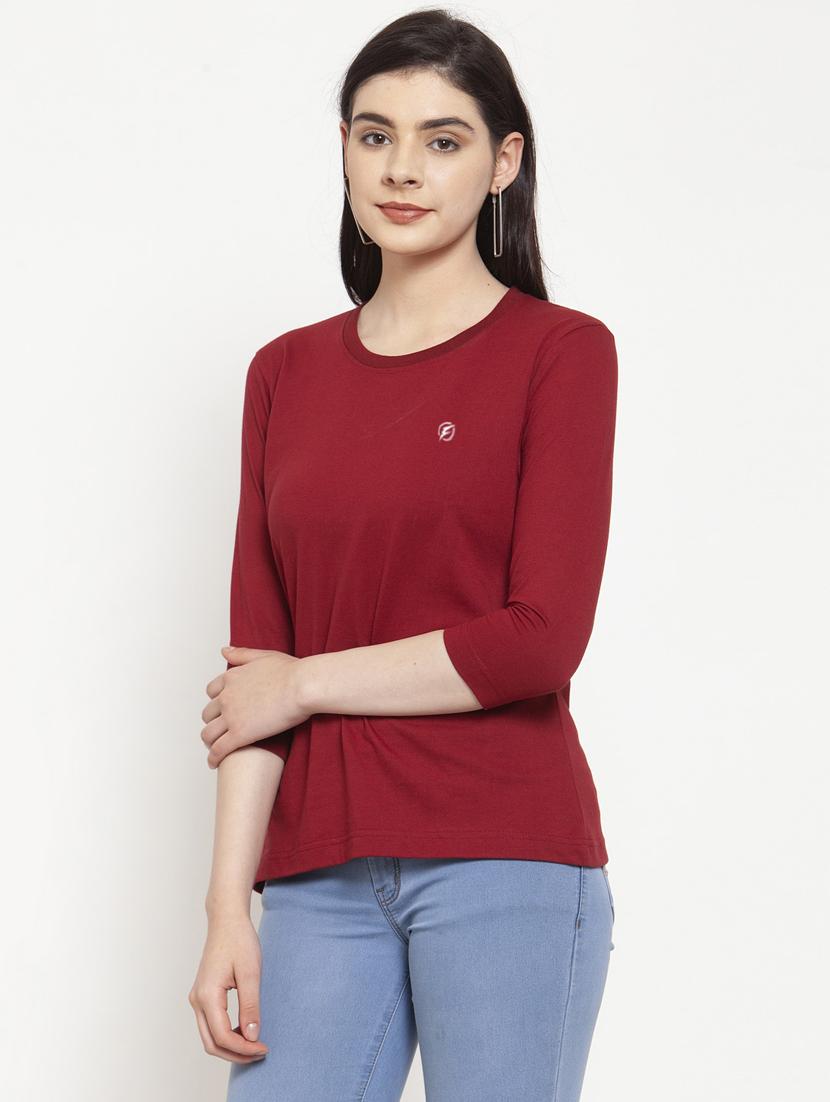 women's placement print round neck t-shirt - 17076909 - Standard Image - 1