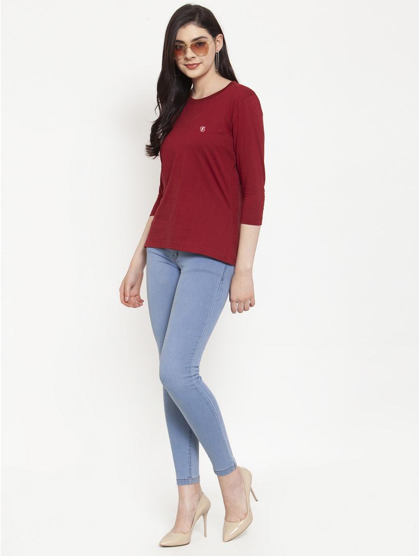 women's placement print round neck t-shirt - 17076909 - Standard Image - 4