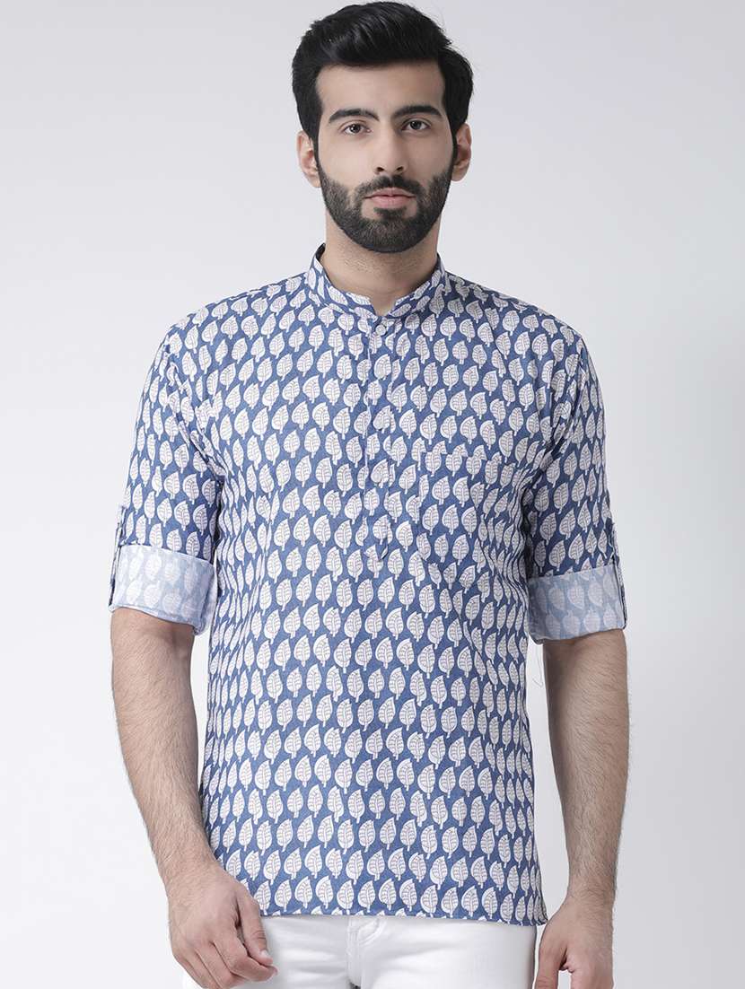 blue cotton short  kurta